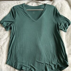 Women's Green V-Neck Top